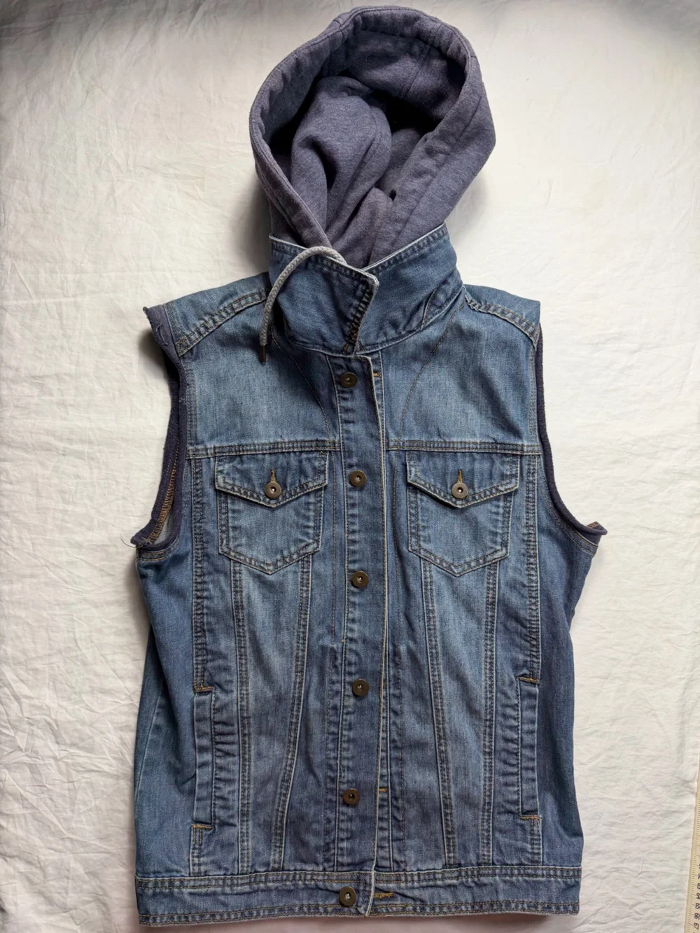 21men Blue Denim Hooded Vest